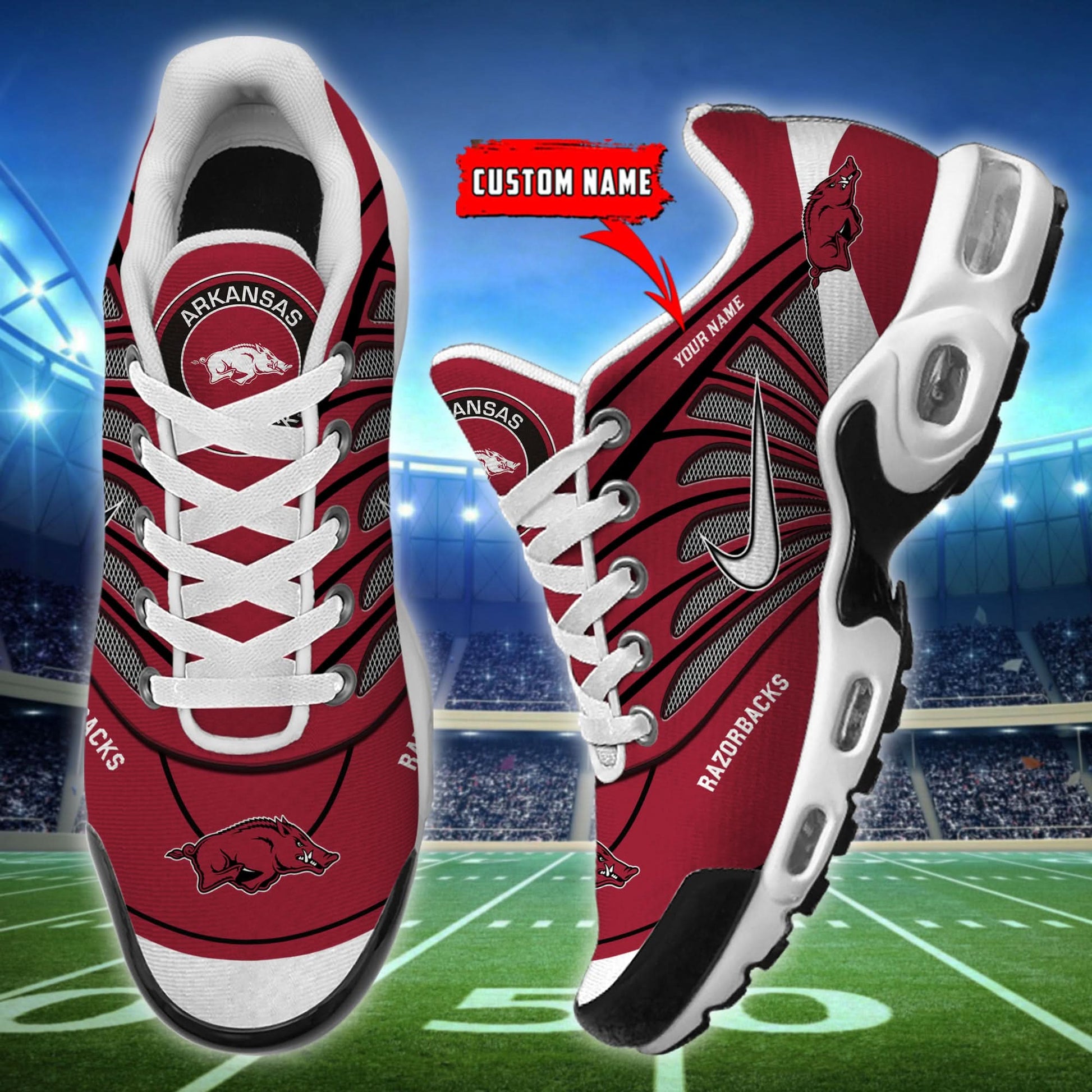 Arkansas Razorbacks NCAA Air Max Plus Shoes - Limited