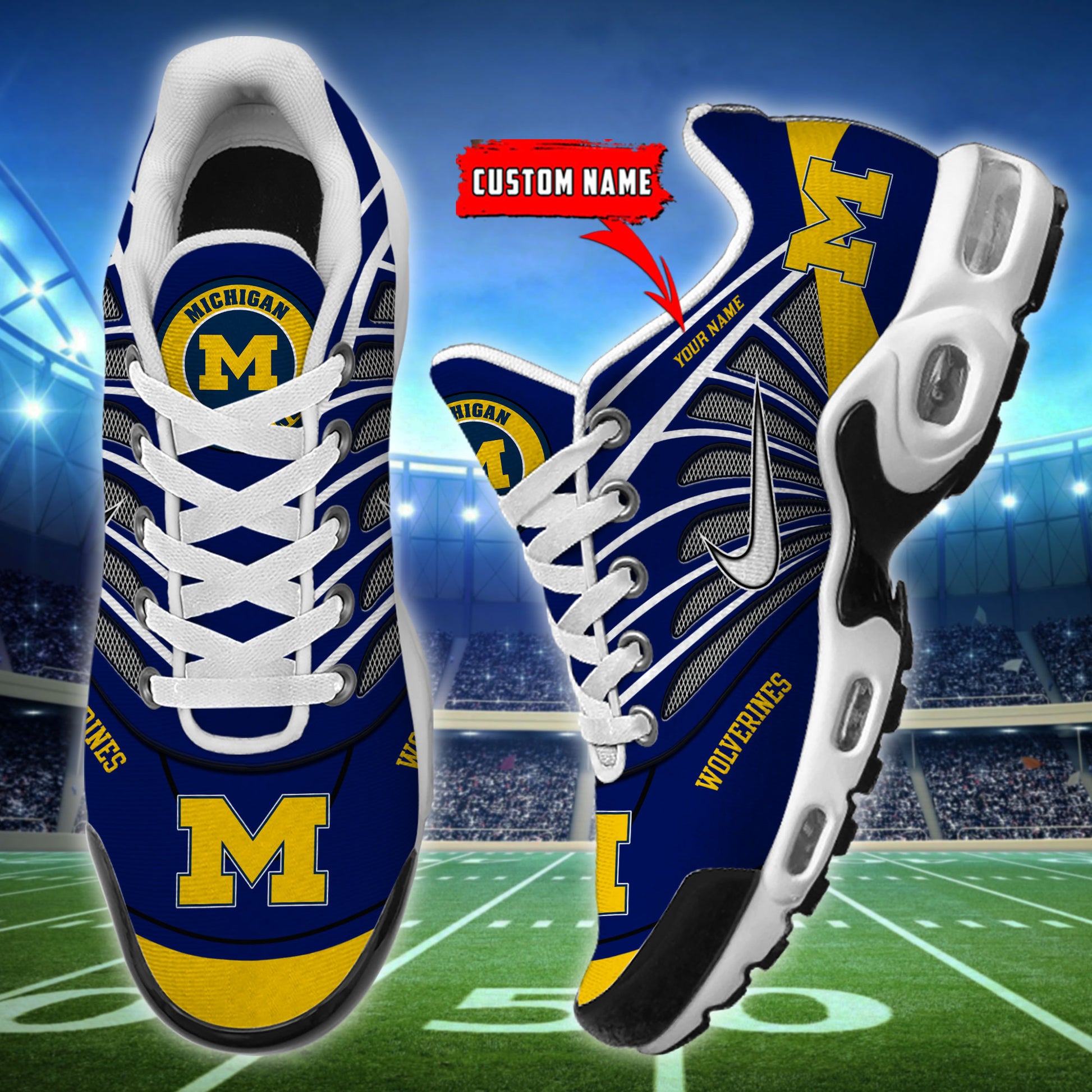 Michigan Wolverines NCAA Air Max Plus Shoes - Limited