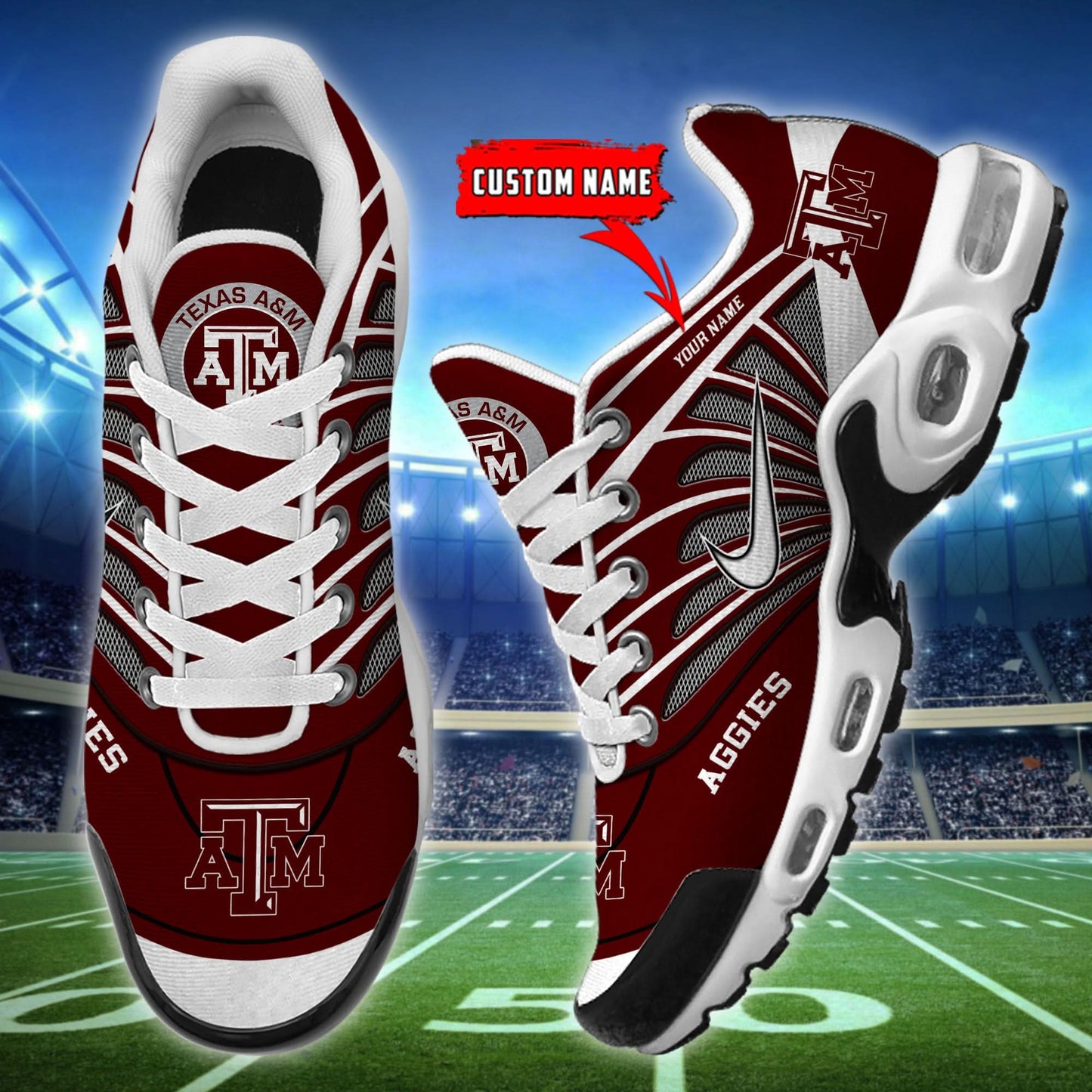 Texas A&M Aggies NCAA Air Max Plus Shoes - Limited