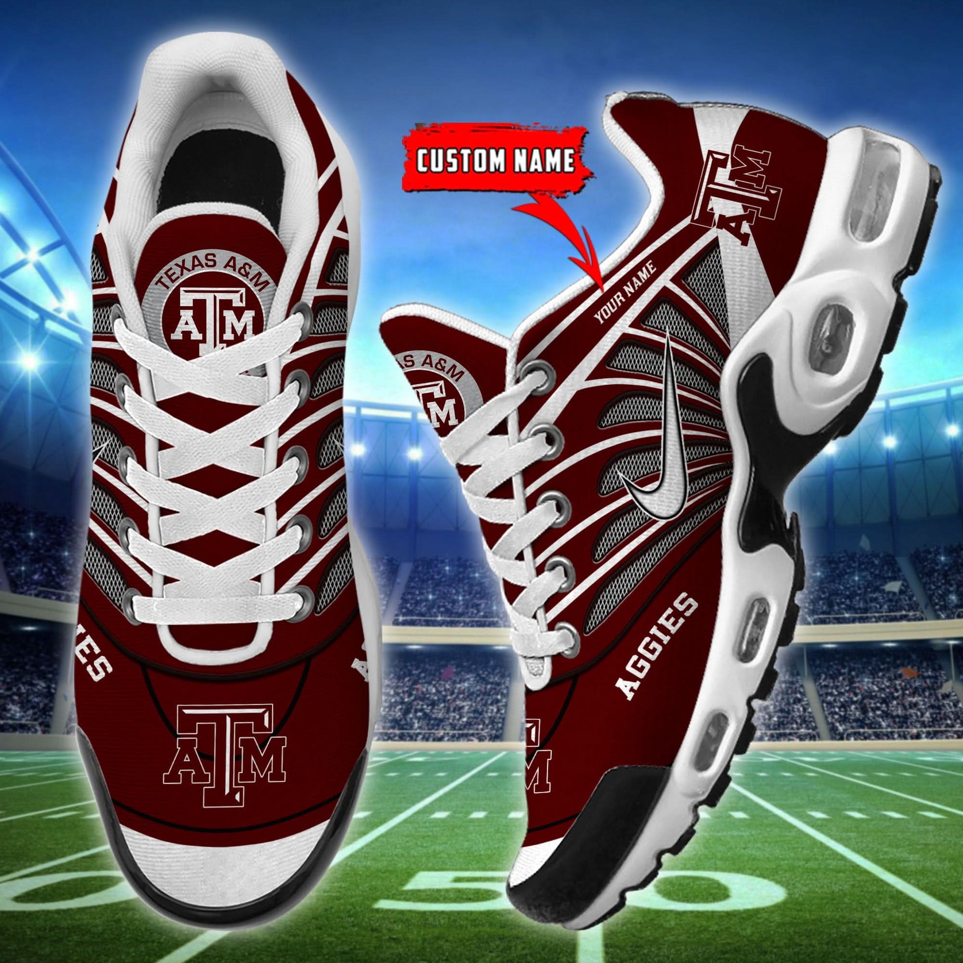 Texas A&M Aggies NCAA Air Max Plus Shoes - Limited