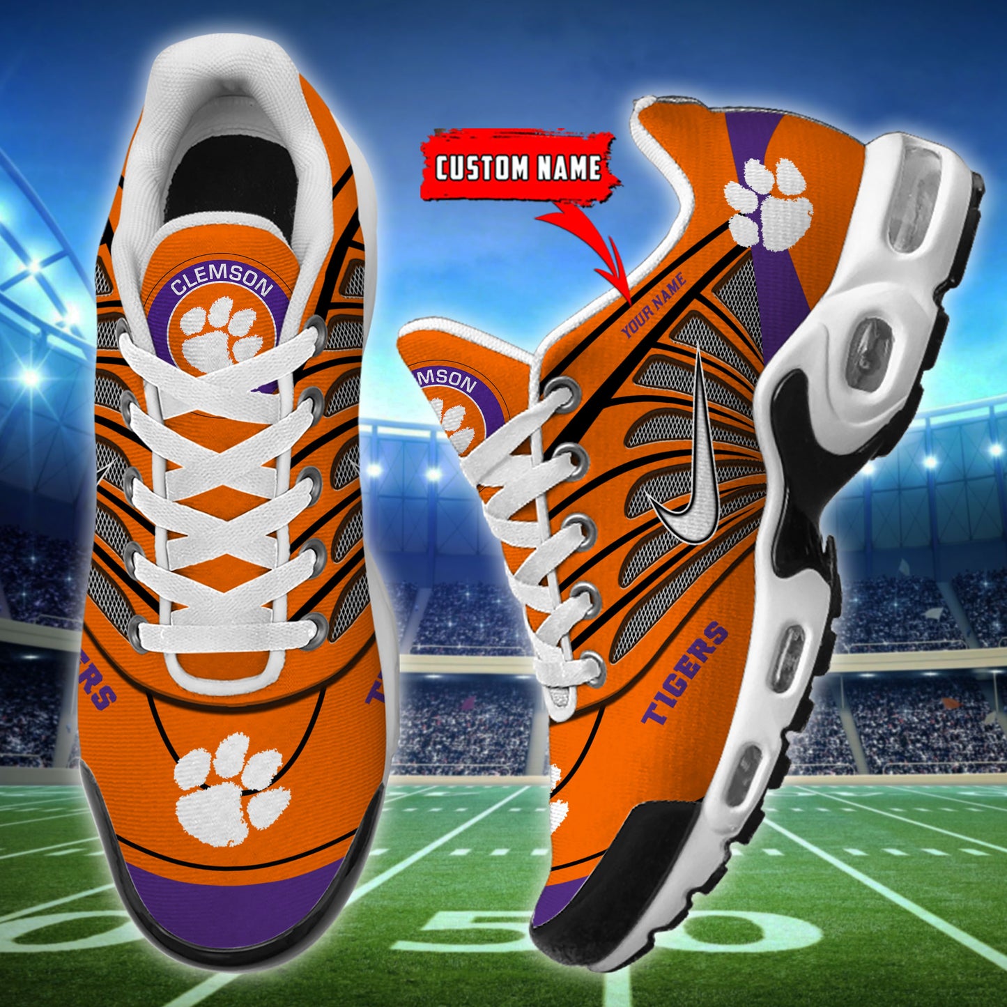 Clemson Tigers NCAA Air Max Plus Shoes - Limited