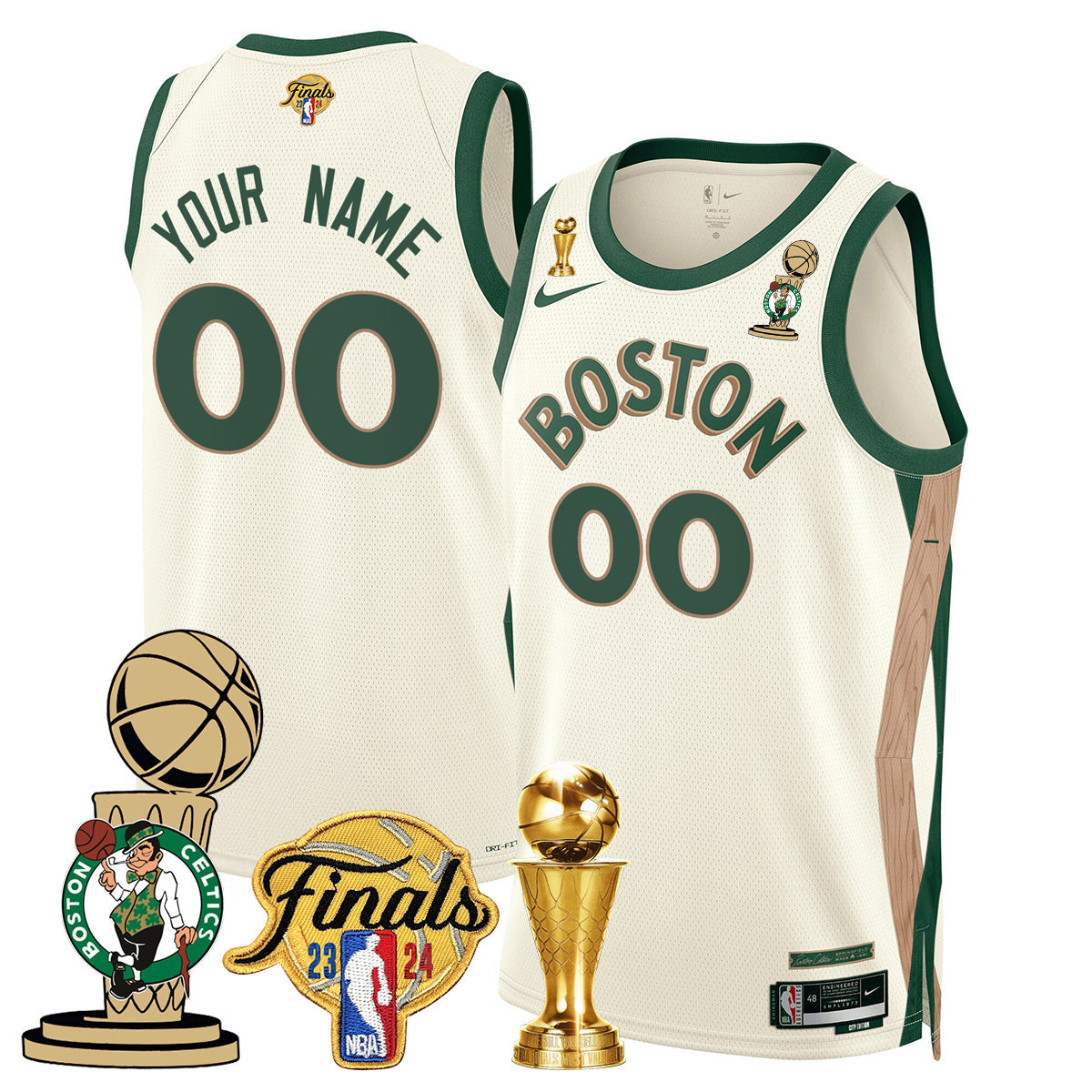 Celtics 2023-24 World Champions Custom Jersey - All Stitched