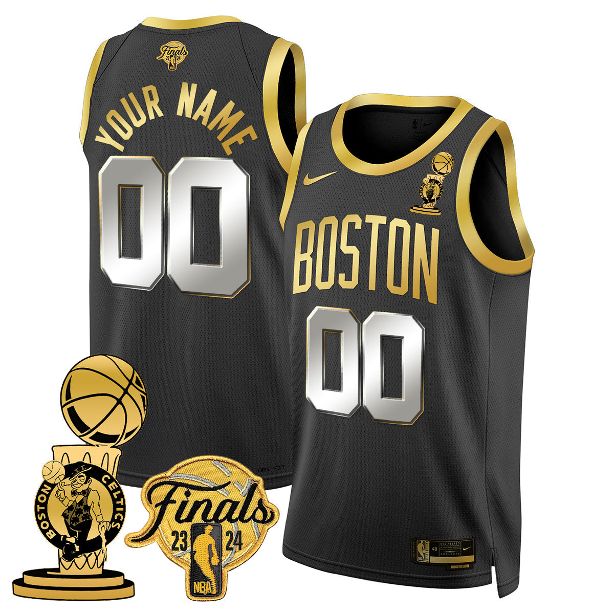 Celtics 2023-24 World Champions Custom Jersey - All Stitched