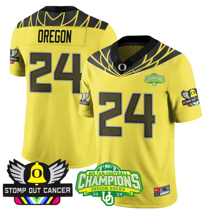 Oregon Alternate 2024 Big Ten Champions Jersey V3 - All Stitched