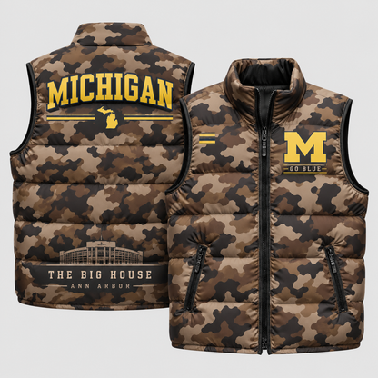 MICH 2026 Military Appreciation Camo Puffer Vest - Printed