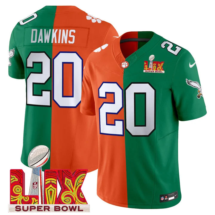 Split Philadelphia Eagles Super Bowl LIX & College Football Vapor Limited Jersey - All Stitched