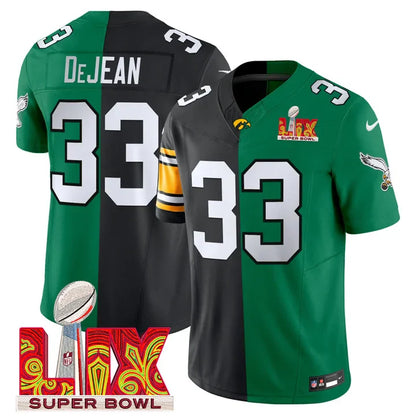 Split Philadelphia Eagles Super Bowl LIX & College Football Vapor Limited Jersey - All Stitched