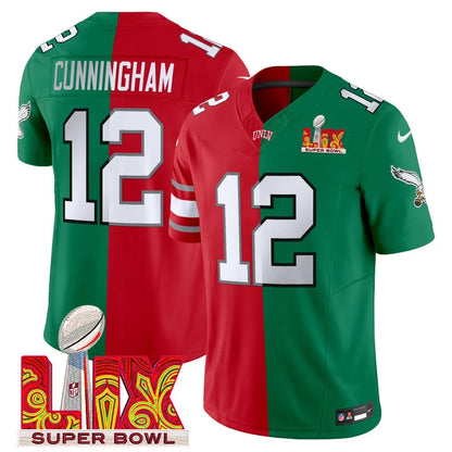 Split Philadelphia Eagles Super Bowl LIX & College Football Vapor Limited Jersey - All Stitched