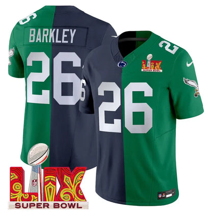 Split Philadelphia Eagles Super Bowl LIX & College Football Vapor Limited Jersey - All Stitched