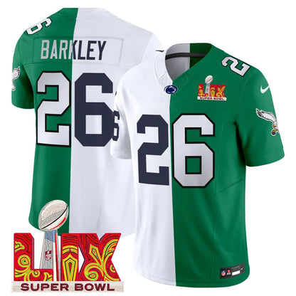 Split Philadelphia Eagles Super Bowl LIX & College Football Vapor Limited Jersey - All Stitched