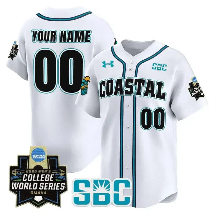 Coastal Carolina Chanticleers 2025 World Series Vapor Premier Limited Custom Jersey - All Stitched