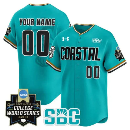 Coastal Carolina Chanticleers 2025 World Series Vapor Premier Limited Custom Jersey - All Stitched