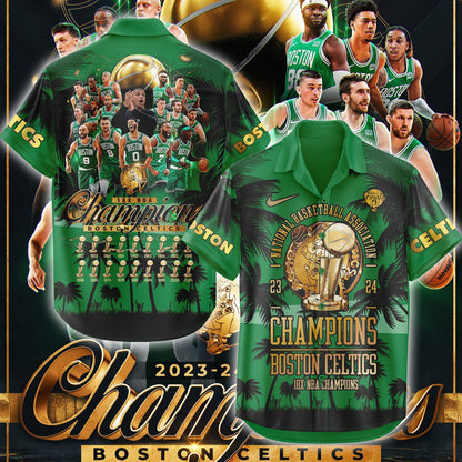 Celtics Hawaiian Shirt - Finals 2023-24 World Champions CT001