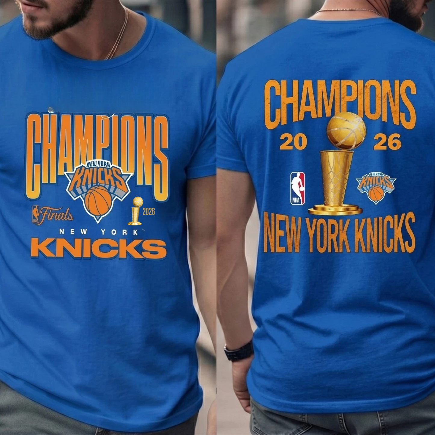 NYK 2026 Basketball Champions Two Sides Printed T-Shirt
