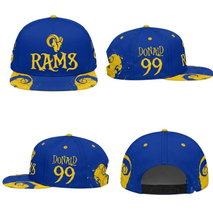 Los Angeles Rams x Nightmare Edition Custom Snapback Cap - Printed