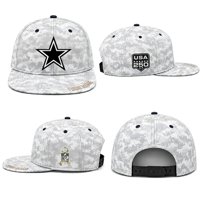 DAL Salute To Service Personalized Snapback Cap - Printed