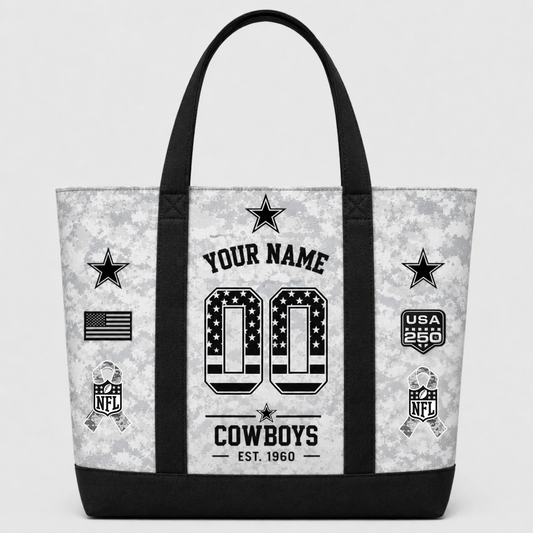 DAL 2026 Salute To Service Edition Custom Printed Canvas Tote Bag