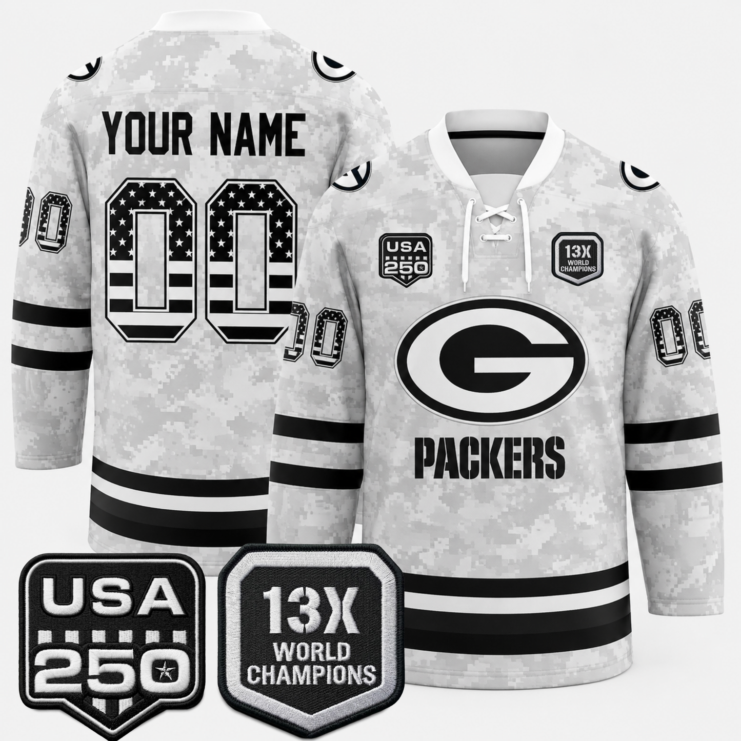 GB 2026 Salute To Service Edition Custom Hockey Jersey - Printed