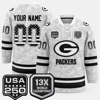 GB 2026 Salute To Service Edition Custom Hockey Jersey - Printed