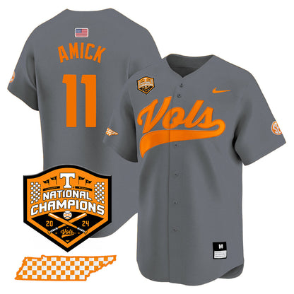 Tennessee 2024 Baseball College World Series Champions Limited Jersey - All Stitched