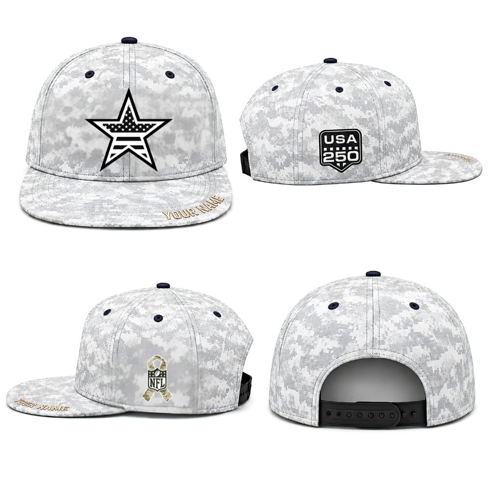 DAL Salute To Service Personalized Snapback Cap - Printed
