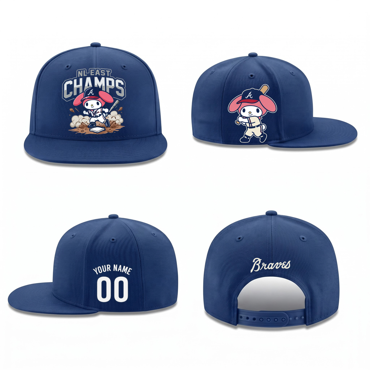 ATL x Pink Sanrio Friends Personalized Snapback Cap - Printed