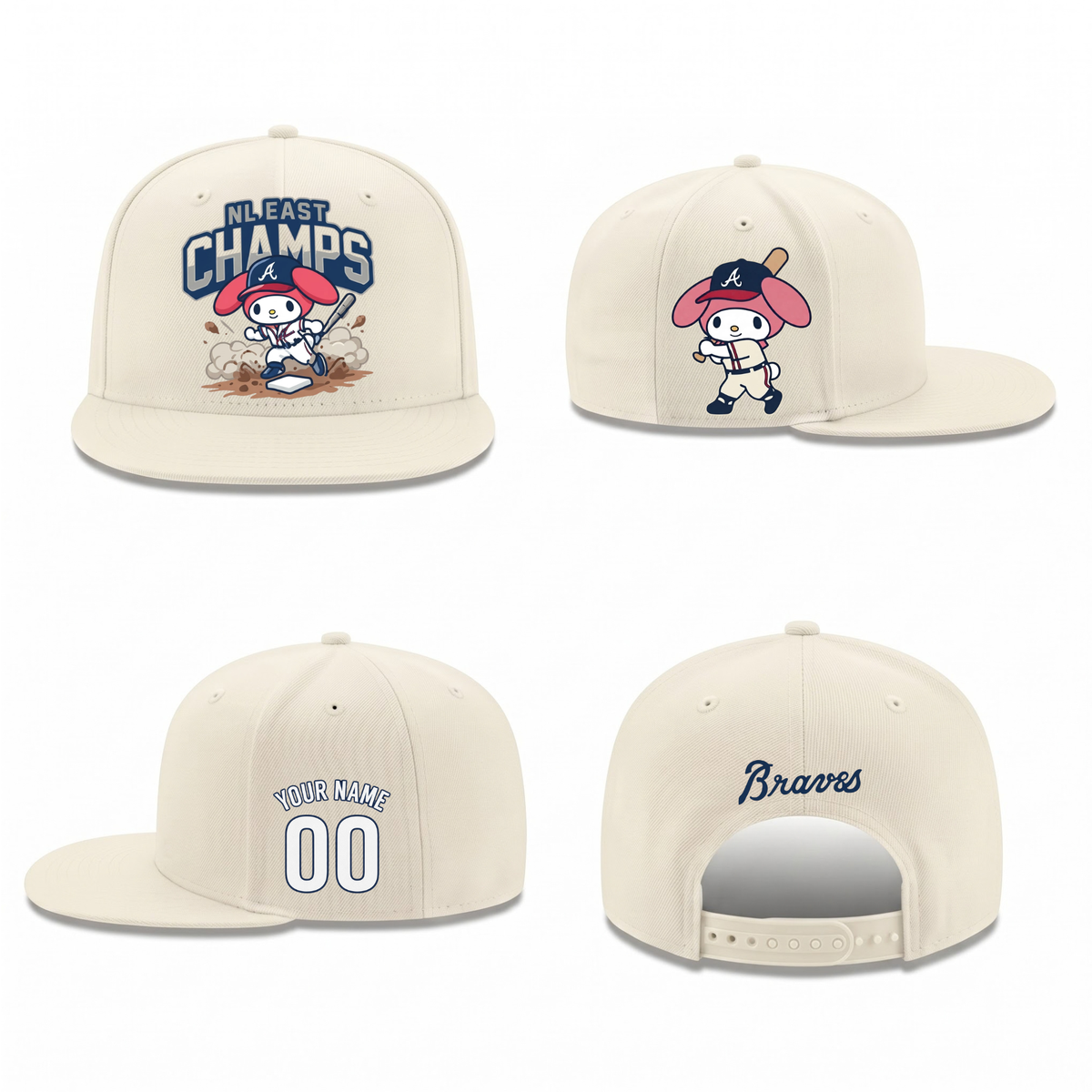 ATL x Pink Sanrio Friends Personalized Snapback Cap - Printed