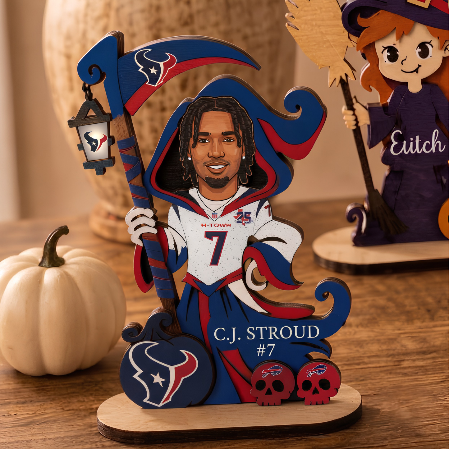 HOU Halloween Wooden 2 Layers Standee