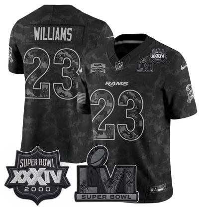 LAR 2026 Salute To Service 2S.Bowl Champs Patch Vapor Jersey - Stitched