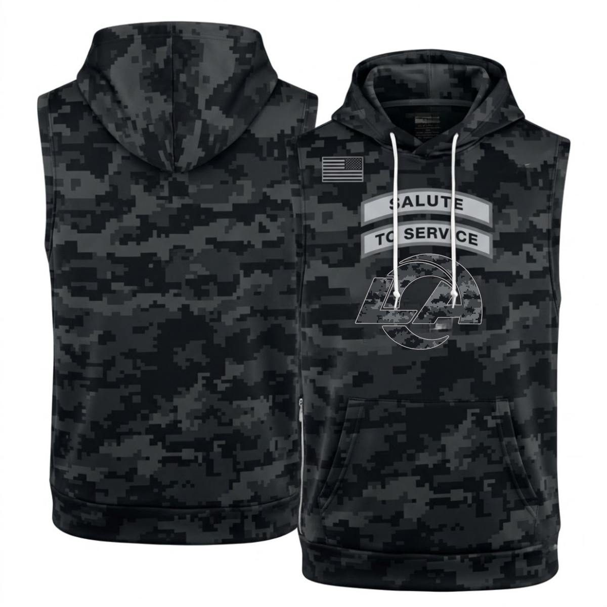 LAR Salute to Service Sleeveless Hoodie Tank Top - Printed