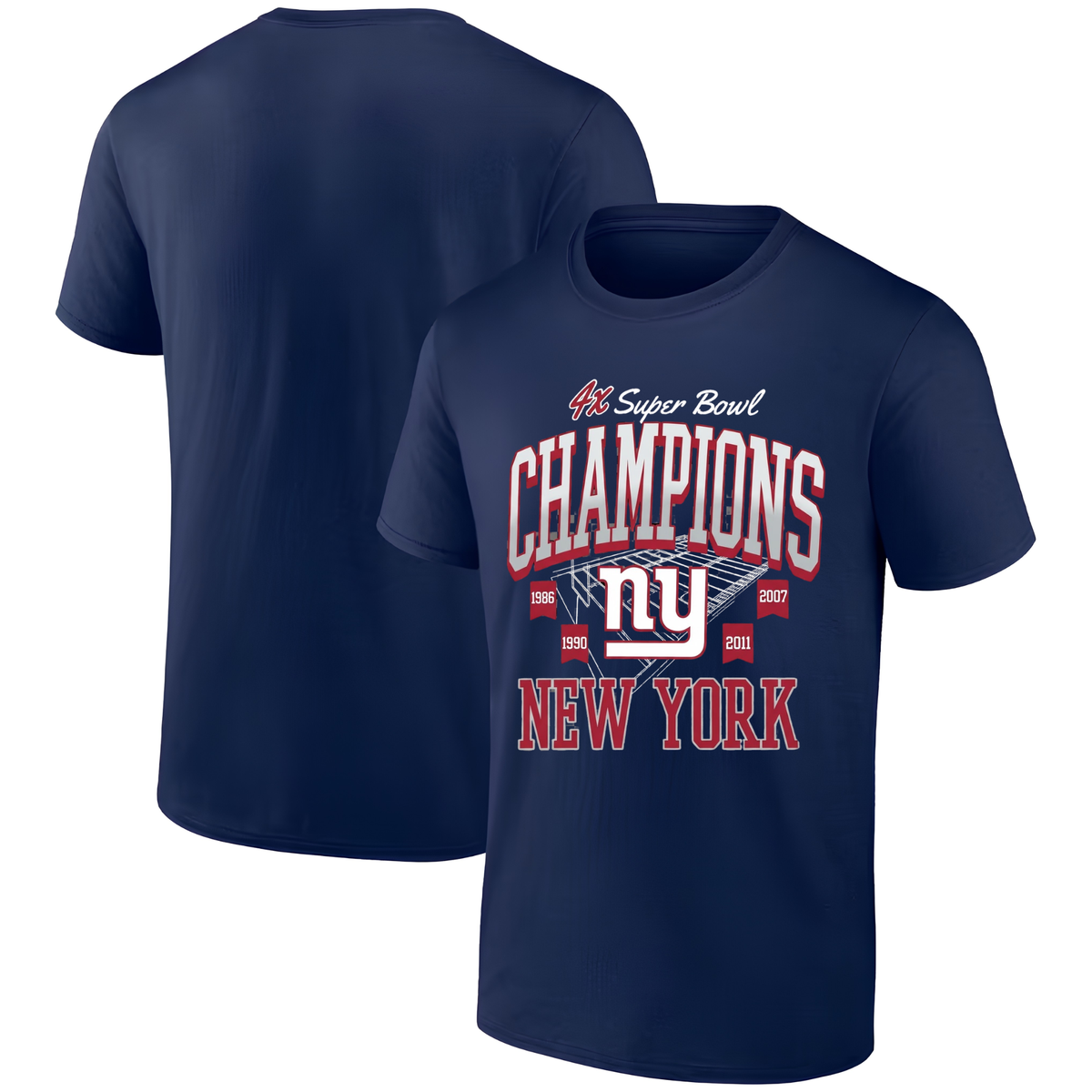 NYG 4x Super Bowl Champions One Side T-Shirt - Printed V1