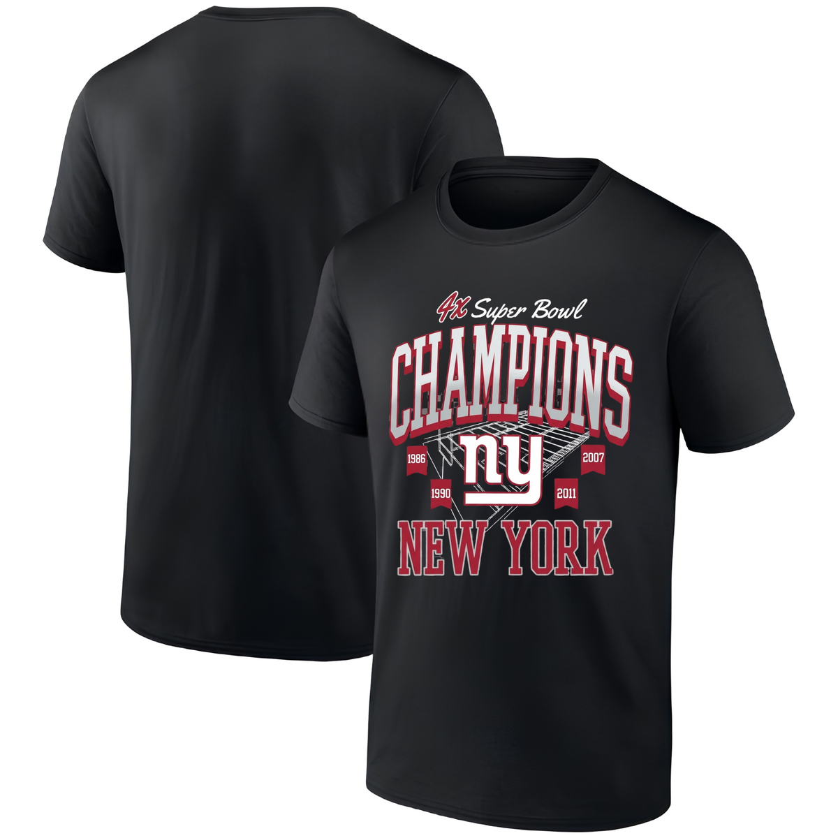 NYG 4x Super Bowl Champions One Side T-Shirt - Printed V1