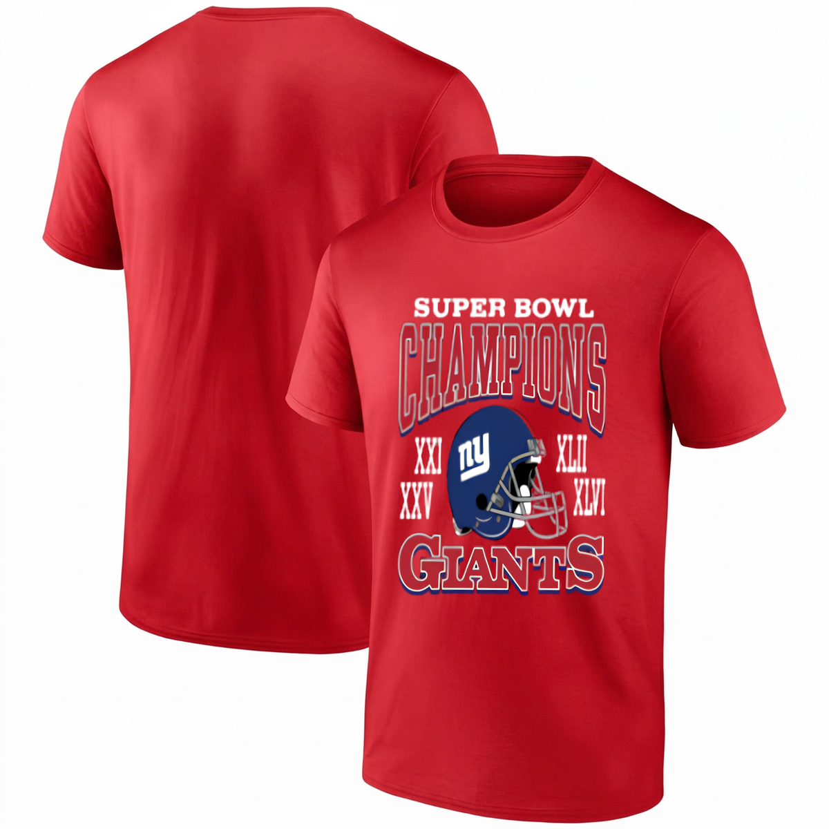 NYG 4x Super Bowl Champions One Side T-Shirt - Printed V2