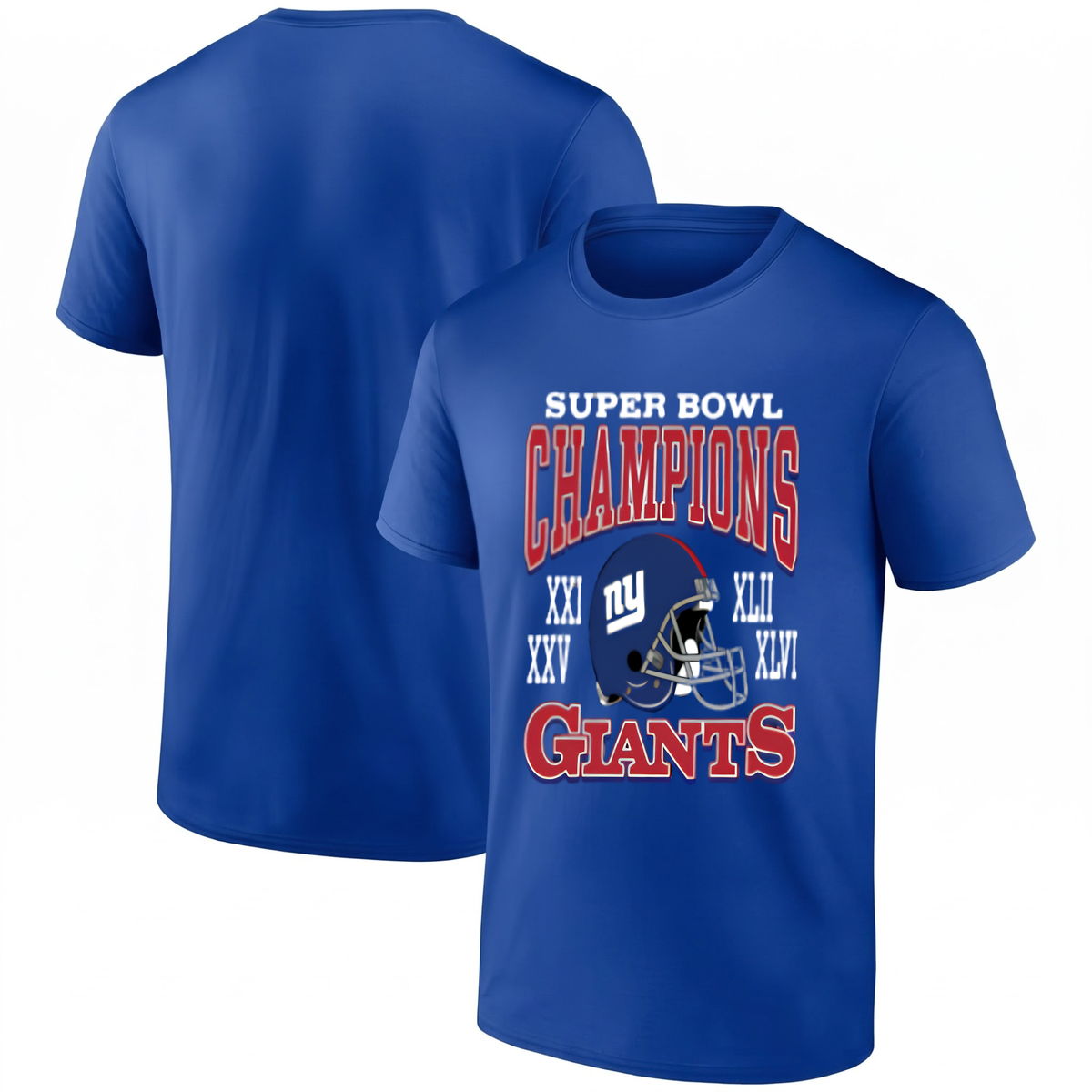 NYG 4x Super Bowl Champions One Side T-Shirt - Printed V2