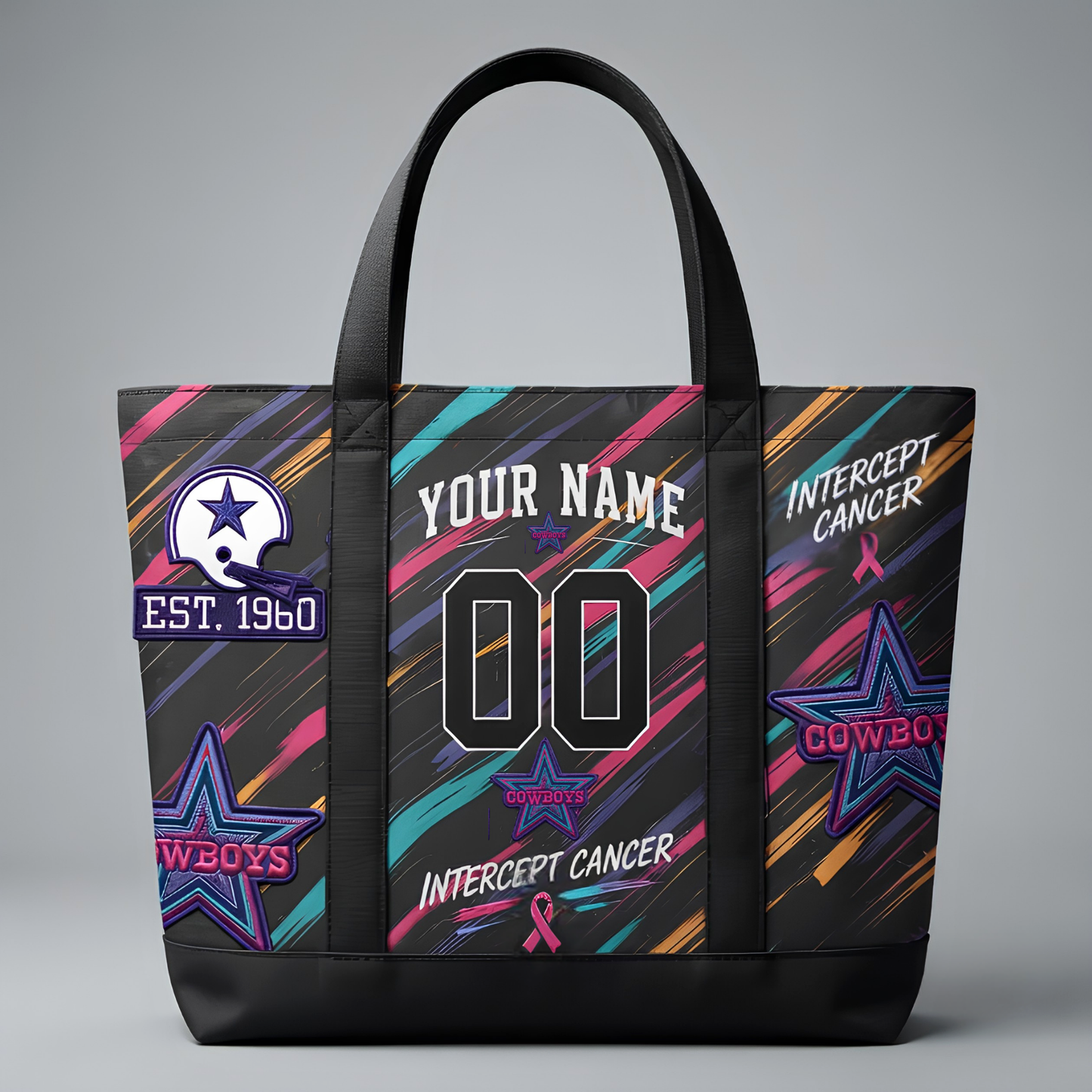 DAL 2026 Intercept Cancer Edition Custom Printed Canvas Tote Bag
