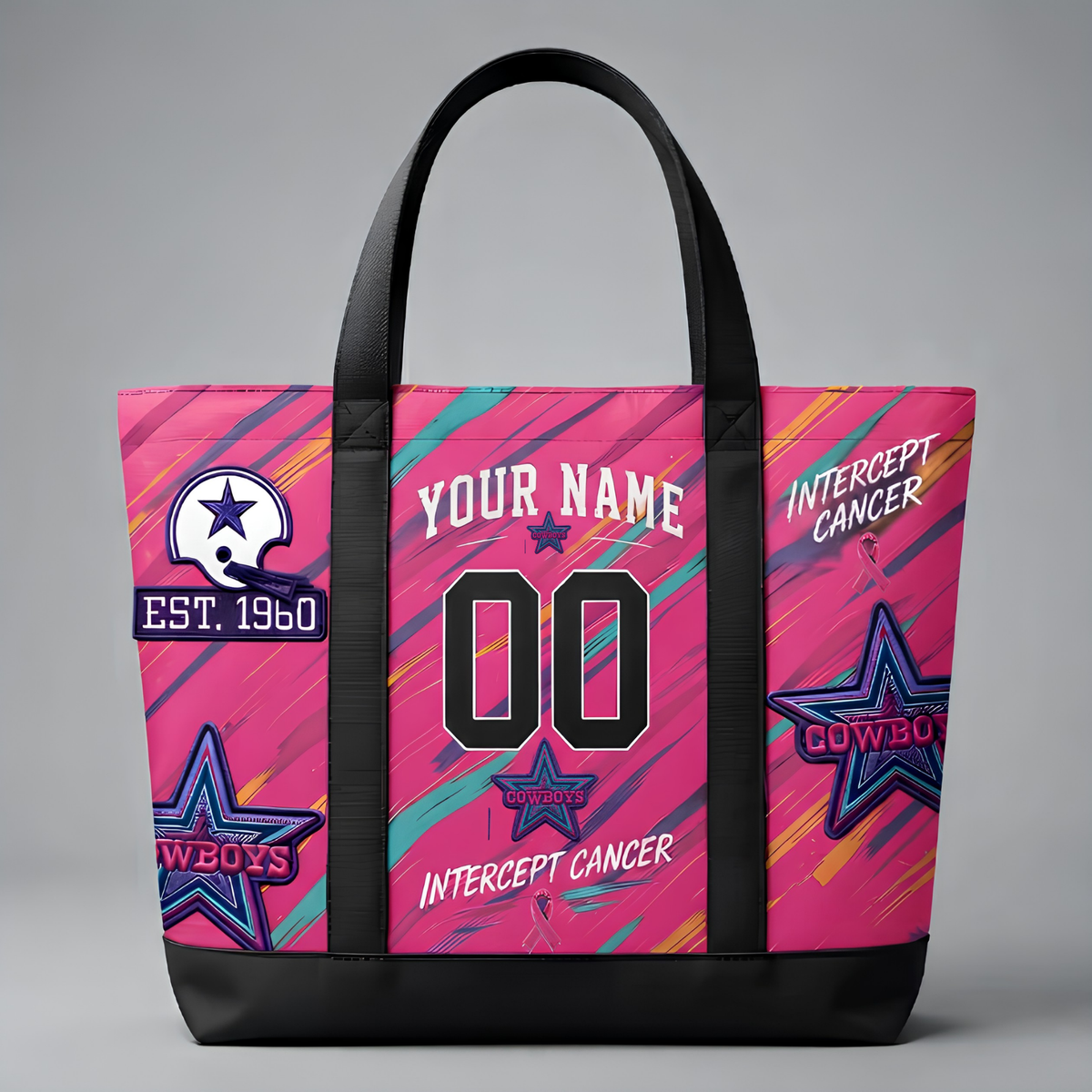 DAL 2026 Intercept Cancer Edition Custom Printed Canvas Tote Bag