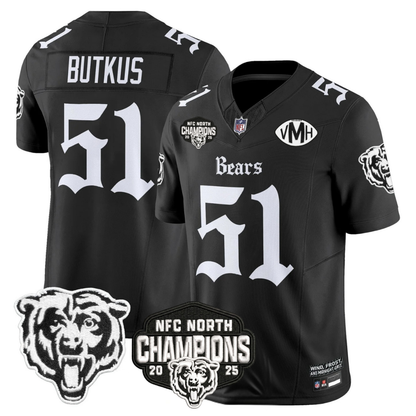 CHI 'Gothic Midway Legacy' NFC North Champions Patch Vapor Limited Jersey - All Stitched