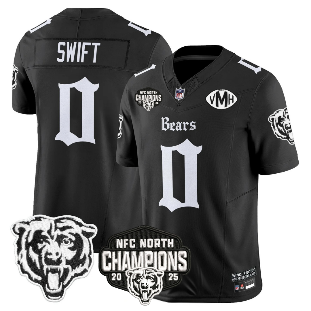CHI 'Gothic Midway Legacy' NFC North Champions Patch Vapor Limited Jersey - All Stitched