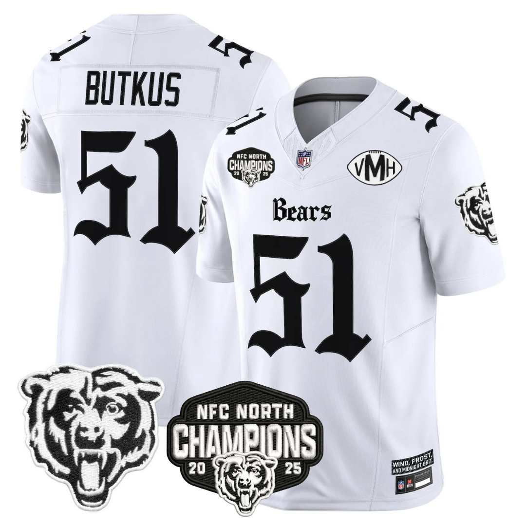 CHI 'Gothic Midway Legacy' NFC North Champions Patch Vapor Limited Jersey - All Stitched