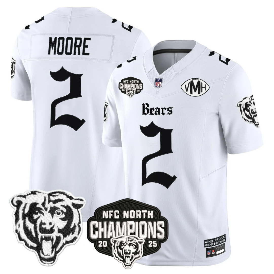 CHI 'Gothic Midway Legacy' NFC North Champions Patch Vapor Limited Jersey - All Stitched