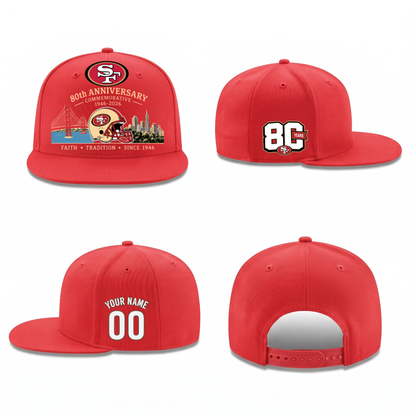 SF 80th Anniversary Personalized Snapback Cap - Printed V2