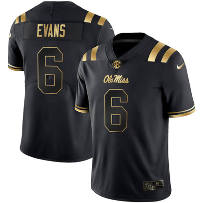 Ole Miss Rebels Black Limited & Gold Vapor Jersey - All Stitched