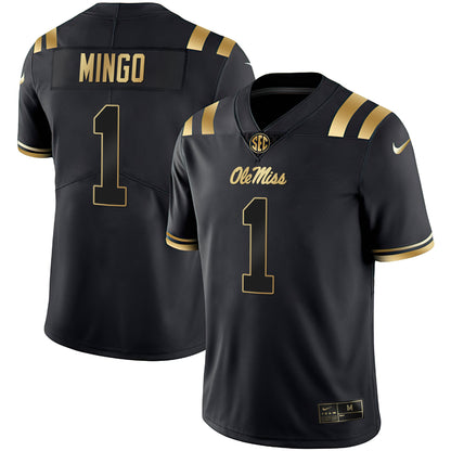 Ole Miss Rebels Black Limited & Gold Vapor Jersey - All Stitched