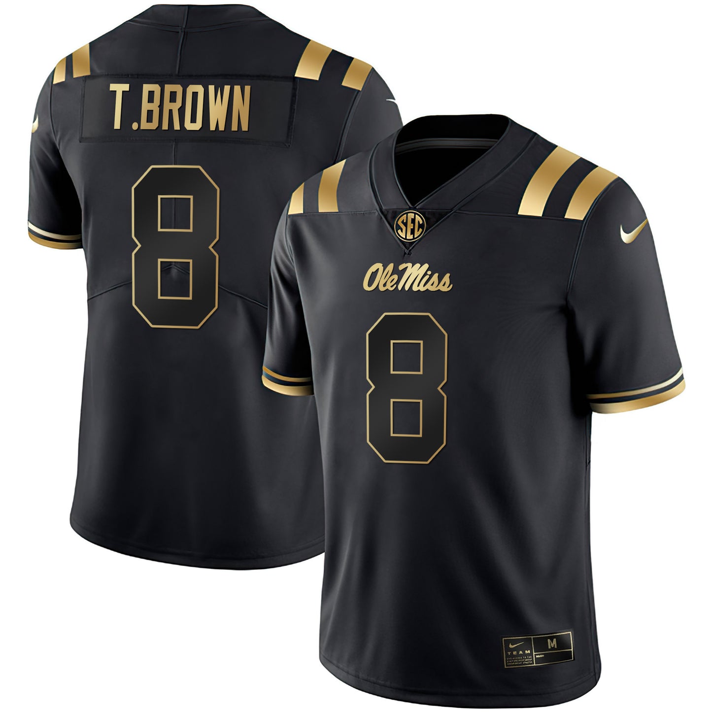 Ole Miss Rebels Black Limited & Gold Vapor Jersey - All Stitched