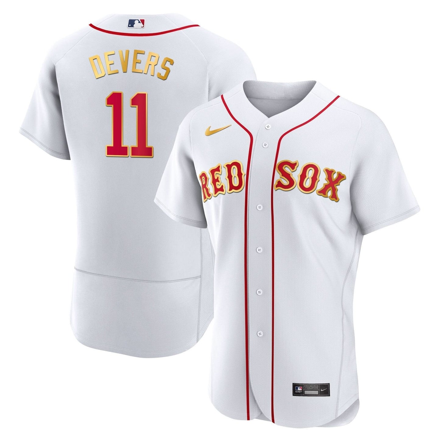 Boston Red Sox Gold Trim Jersey - All Stitched