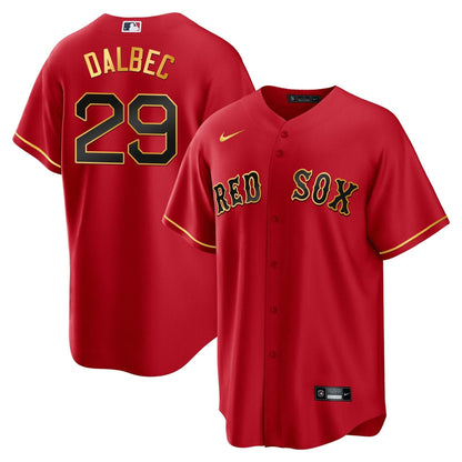 Boston Red Sox Gold Trim Jersey - All Stitched