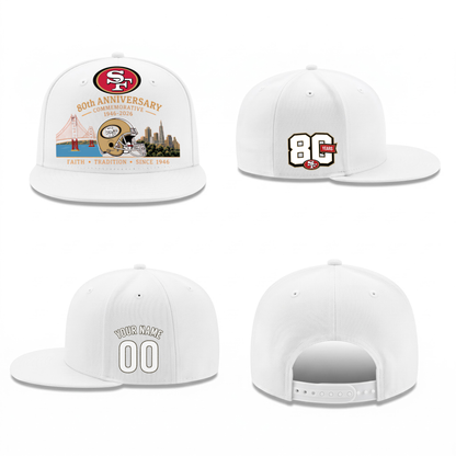 SF 80th Anniversary Personalized Snapback Cap - Printed V2