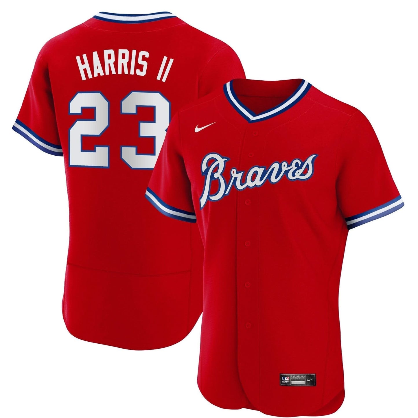 Atlanta Braves Throwback 1974 - 1982 Flex Base Jersey - All Stitched