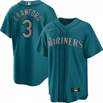 Seattle Mariners Cool Base Jersey - Aqua - All Stitched