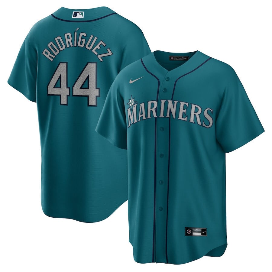 Seattle Mariners Cool Base Jersey - Aqua - All Stitched